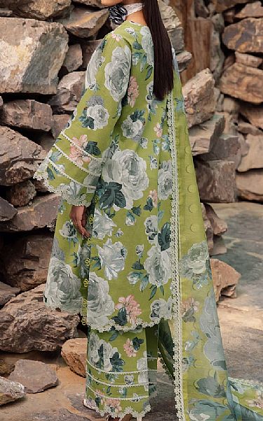 Alizeh Drab Green Lawn Suit | Pakistani Lawn Suits- Image 2