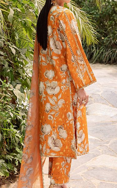 Alizeh Halloween Orange Lawn Suit | Pakistani Lawn Suits- Image 2