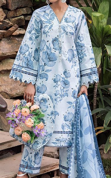 Alizeh Pale Blue Lily Lawn Suit | Pakistani Lawn Suits- Image 1