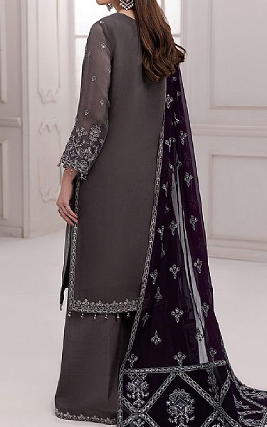 Alizeh Grey Chiffon Suit | Pakistani Embroidered Chiffon Dresses- Image 2