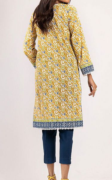 Alkaram Sand Gold Lawn Kurti | Pakistani Dresses in USA- Image 2