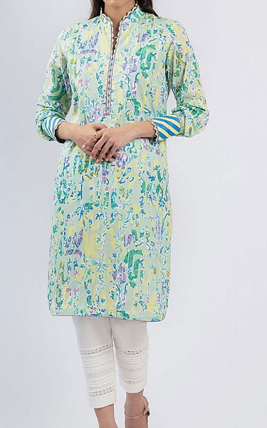 Alkaram Mint Green Lawn Kurti | Pakistani Dresses in USA- Image 1