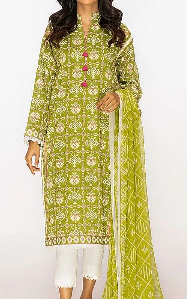 Alkaram Green Lawn Kurti | Pakistani Dresses in USA- Image 1