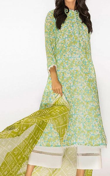 Alkaram Mint Green Lawn Kurti | Pakistani Dresses in USA- Image 1