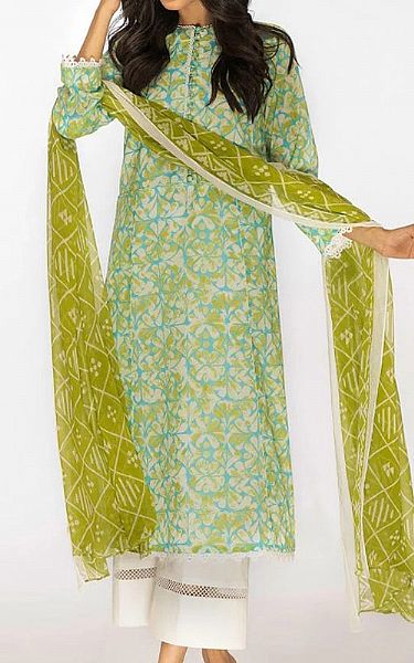 Alkaram Mint Green Lawn Kurti | Pakistani Dresses in USA- Image 2