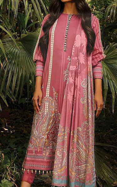 Alkaram Tea Pink Lawn Suit (2 Pcs) | Pakistani Dresses in USA- Image 1