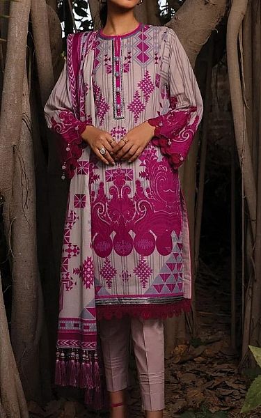 Alkaram Lilac/Magenta Lawn Suit (2 Pcs) | Pakistani Dresses in USA- Image 1