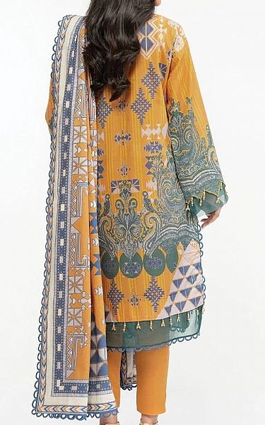 Alkaram Golden Yellow Lawn Suit (2 Pcs) | Pakistani Dresses in USA- Image 2
