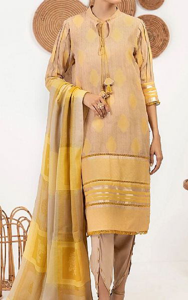Alkaram Ivory Jacquard Suit | Pakistani Winter Dresses- Image 1