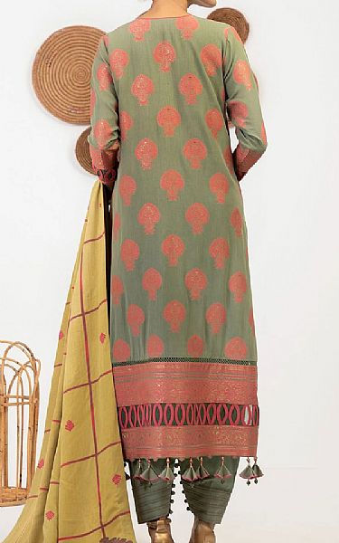 Alkaram Pistachio Green Jacquard Suit | Pakistani Winter Dresses- Image 2