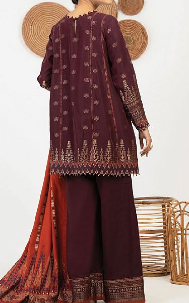 Alkaram Burgundy Jacquard Suit | Pakistani Dresses in USA- Image 2