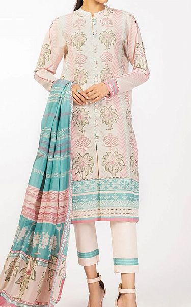 Alkaram Off-white Cambric Suit | Pakistani Dresses in USA- Image 1