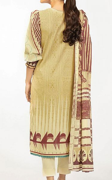 Alkaram Cream Cambric Suit | Pakistani Winter Dresses- Image 2