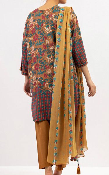 Alkaram Brown Cambric Suit | Pakistani Lawn Suits- Image 2