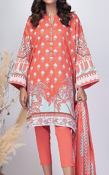 Alkaram Coral Lawn Suit | Pakistani Dresses in USA- Image 1