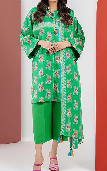 Alkaram Light Green Cambric Suit | Pakistani Lawn Suits- Image 1