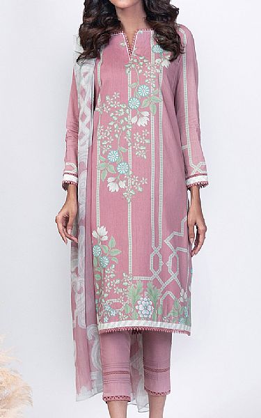Alkaram Tea Rose Lawn Suit | Pakistani Dresses in USA- Image 1