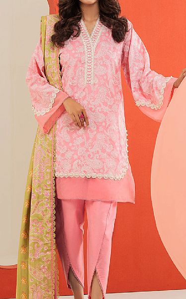 Alkaram Light Pink Cambric Suit (2 Pcs) | Pakistani Lawn Suits- Image 1