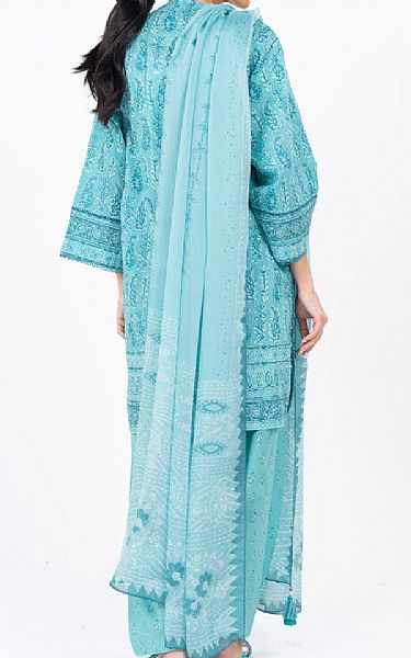 Alkaram Light Turquoise Dobby Suit | Pakistani Winter Dresses in USA- Image 2