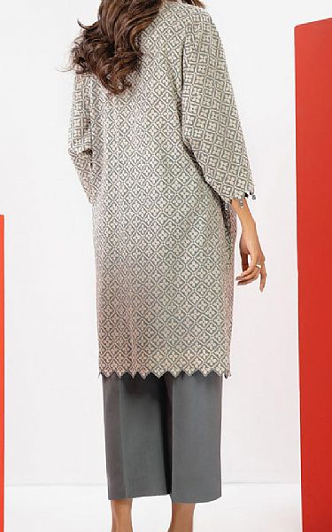 Alkaram Grey Cambric Kurti | Pakistani Lawn Suits- Image 2