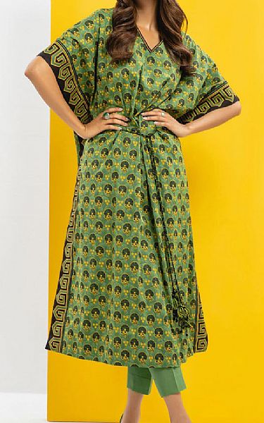 Alkaram Pastel Green Cambric Kurti | Pakistani Lawn Suits- Image 1