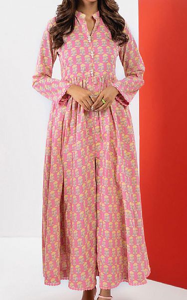 Alkaram Light Pink Cambric Kurti | Pakistani Lawn Suits- Image 1