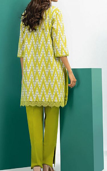 Alkaram Lime Green Cambric Kurti | Pakistani Lawn Suits- Image 2