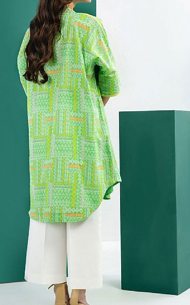 Alkaram Light Green Cambric Kurti | Pakistani Lawn Suits- Image 2