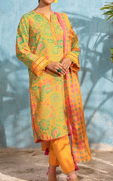 Alkaram Orange Viscose Suit | Pakistani Lawn Suits- Image 1