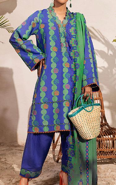 Alkaram Blueberry Viscose Suit | Pakistani Lawn Suits- Image 1