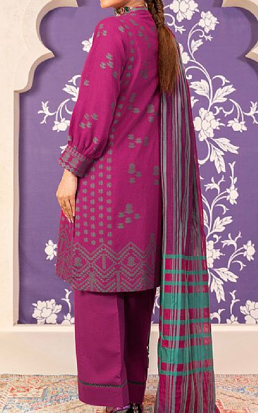 Alkaram Dark Fuchsia Jacquard Suit | Pakistani Lawn Suits- Image 2