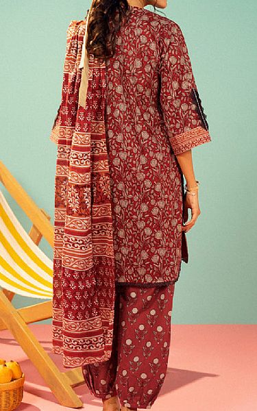 Alkaram Vivid Burgundy Lawn Suit | Pakistani Lawn Dress in USA- Image 2