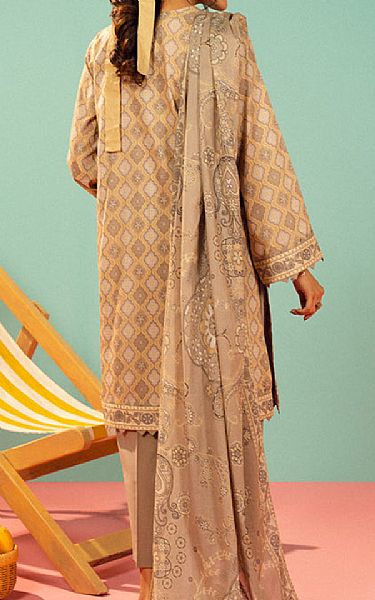 Alkaram Beige Lawn Suit | Pakistani Lawn Dress in USA- Image 2