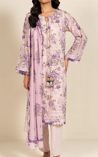 Alkaram Pastel Pink Lawn Suit | Pakistani Lawn Dress in USA- Image 1
