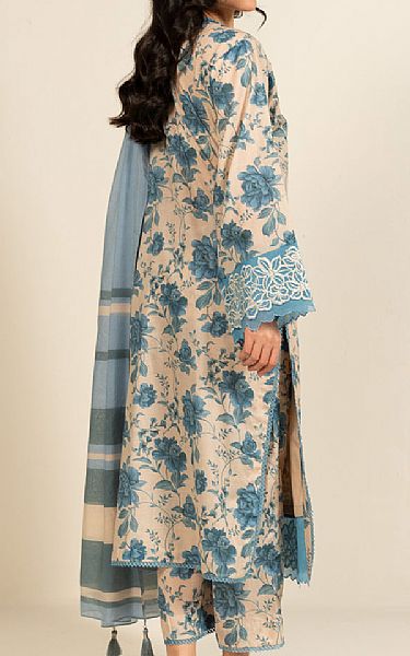 Alkaram Ivory/Faded Blue Lawn Suit | Pakistani Lawn Dress in USA- Image 2