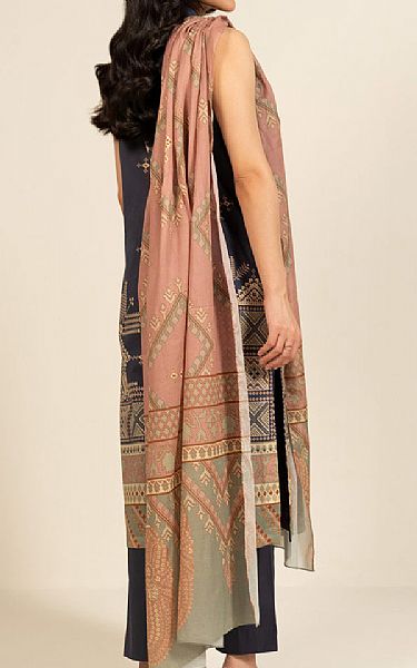 Alkaram Navy Lawn Suit | Pakistani Lawn Dress in USA- Image 2