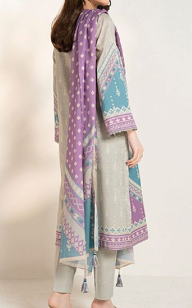 Alkaram Grey Lawn Suit | Pakistani Lawn Dress in USA- Image 2