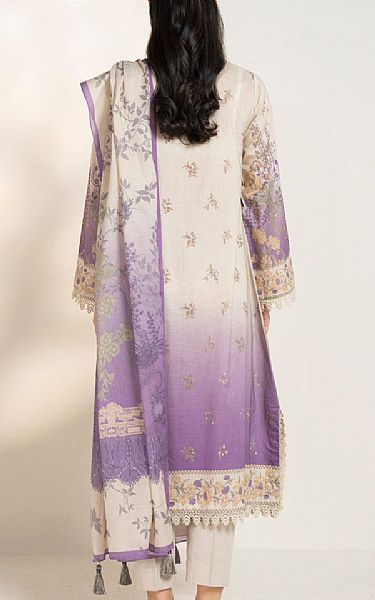 Alkaram Light Grey/Light Purple Lawn Suit | Pakistani Lawn Dress in USA- Image 2