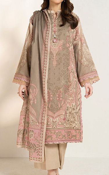 Alkaram Beige Lawn Suit | Pakistani Lawn Dress in USA- Image 1