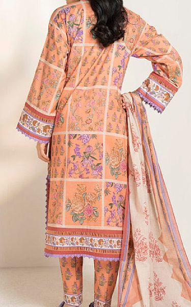 Alkaram Peach Lawn Suit | Pakistani Lawn Dress in USA- Image 2