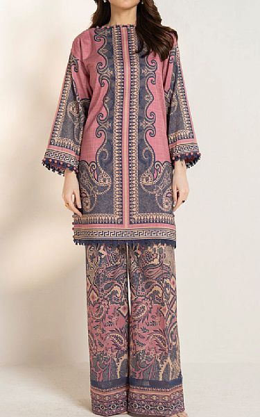Alkaram Pink/Pickled Bluewood Lawn Suit (2 pcs) | Pakistani Lawn Dress in USA- Image 1