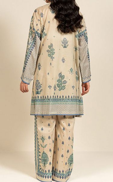 Alkaram Ivory Lawn Suit (2 pcs) | Pakistani Lawn Dress in USA- Image 2