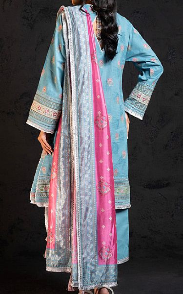 Alkaram Light Blue Jacquard Suit | Pakistani Embroidered Chiffon Dresses- Image 2