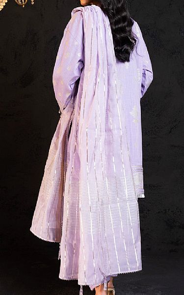 Alkaram Lilac Slub Suit | Pakistani Embroidered Chiffon Dresses- Image 2
