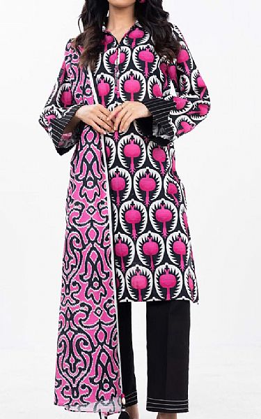 Alkaram Black/Pink Khaddar Suit | Pakistani Winter Dresses in USA- Image 1