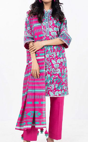 Alkaram Cerise Pink Khaddar Suit | Pakistani Winter Dresses in USA- Image 1