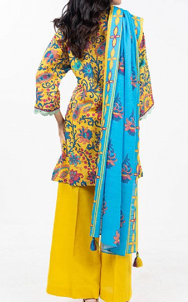 Alkaram Golden Yellow Khaddar Suit | Pakistani Winter Dresses in USA- Image 2