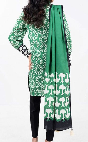 Alkaram Medium Sea Green Khaddar Suit | Pakistani Winter Dresses in USA- Image 2