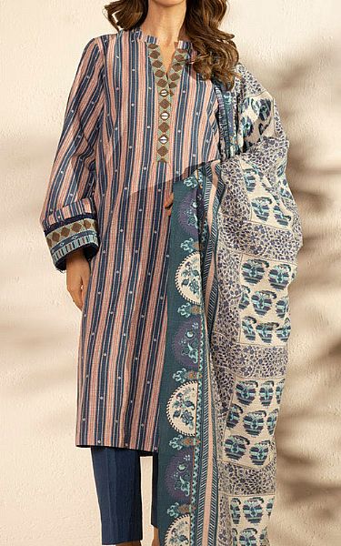 Alkaram Blue Khaddar Suit | Pakistani Winter Dresses in USA- Image 1