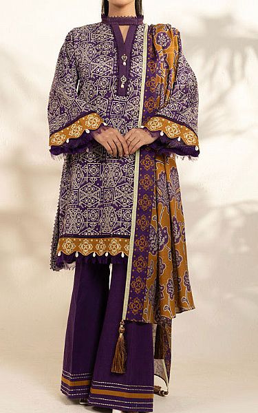 Alkaram Purple Khaddar Suit | Pakistani Winter Dresses in USA- Image 1